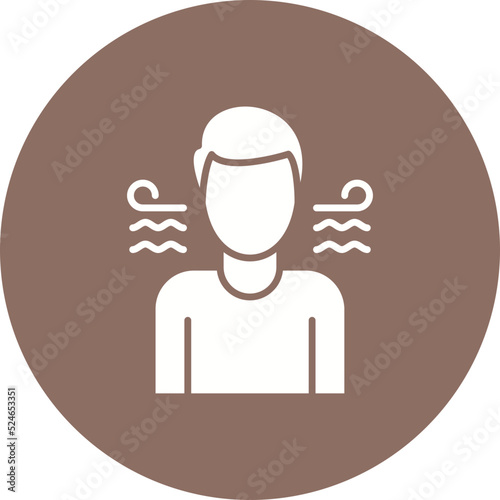 Bad Breath Glyph Circle Background Icon