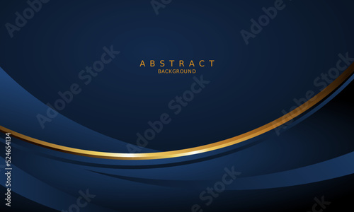 dark blue luxury premium background and gold line.