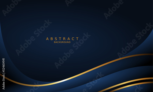 dark blue luxury premium background and gold line.