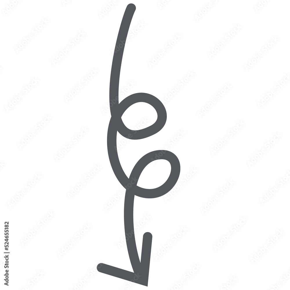 Obraz premium Arrow Line Hand Drawn Aesthetics Doodle