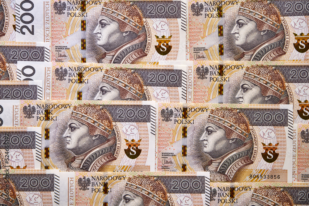 polskie banknoty 200 złotowe  - obrazy, fototapety, plakaty 