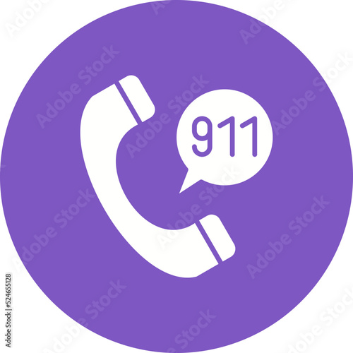 Call 911 Glyph Circle Background Icon