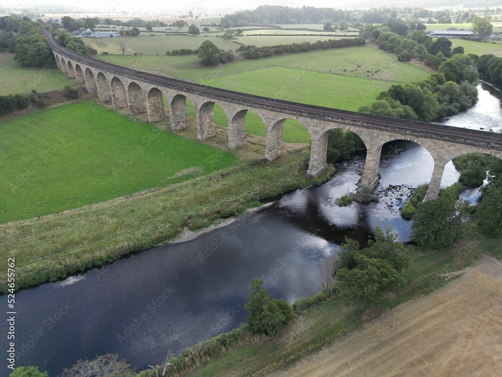 Arthington railway Viaduct, also known as Castley Viaduct or Wharfedale Viaduct, railway bridge crossing the Wharfe valley. Arthington in West Yorkshire