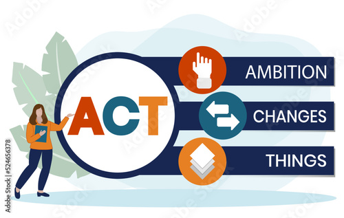 ACT - Action Changes Things acronym, business concept background