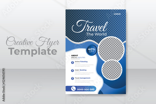 Business flyer template design for travel agency