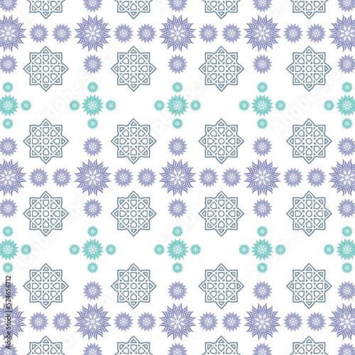 Seamless Mandala Fabric Pattern Design White Background