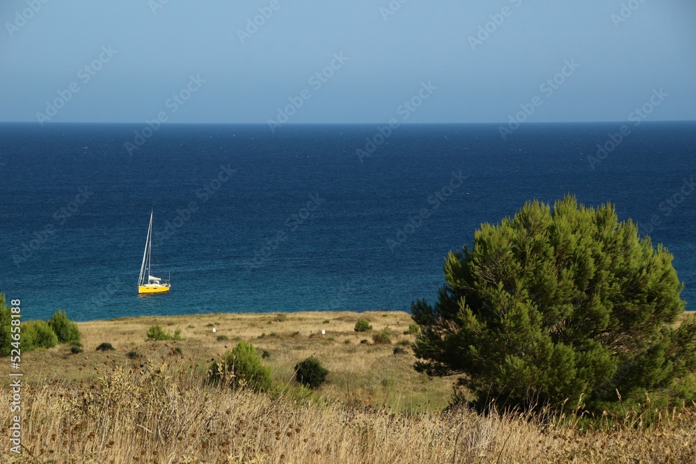 Italy, Salento, Lecce: View of coast south of Otranto.