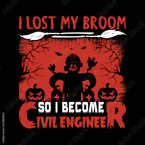 Engineer Halloween svg T-Shirt Design