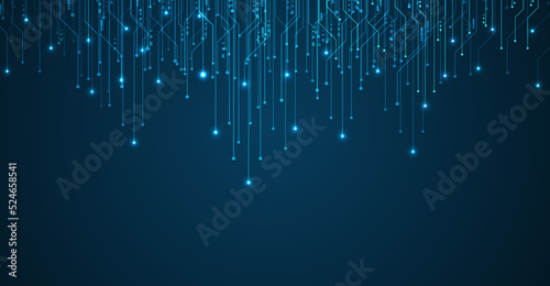 Circuit board. Motherboard. Blue technology background.