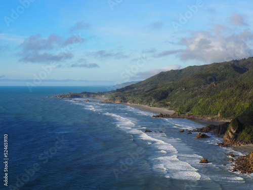 Punakaiki  West Coast  New Zealand.  View over the Punakaiki coastline in the beautiful West Coast of New Zealand.