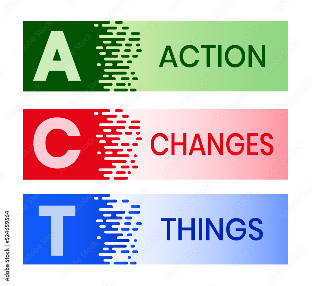 Fototapeta premium ACT - Action Changes Things acronym, business concept background