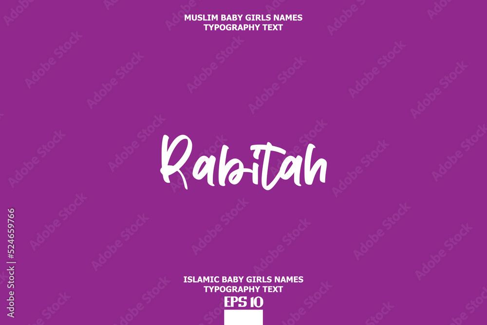 Muslim Female Name Vector Cursive Text Design Rabitah