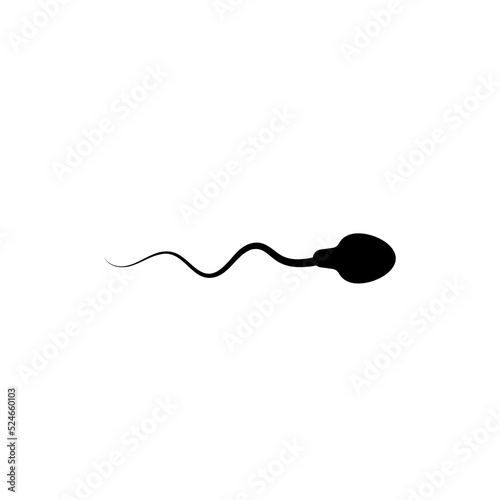 male sperm silhouette vector through a microscope