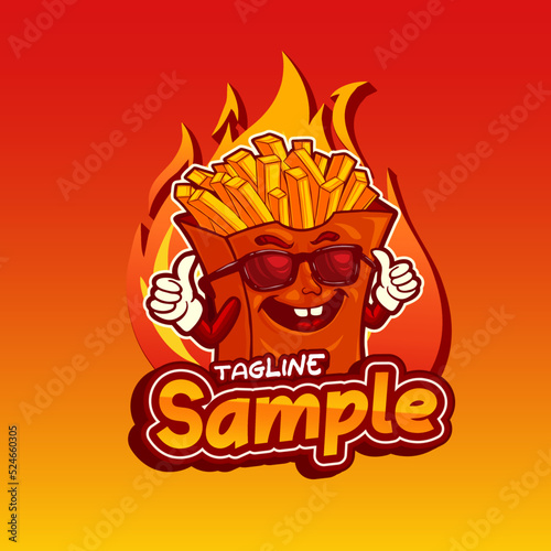 french fries chip mascot character