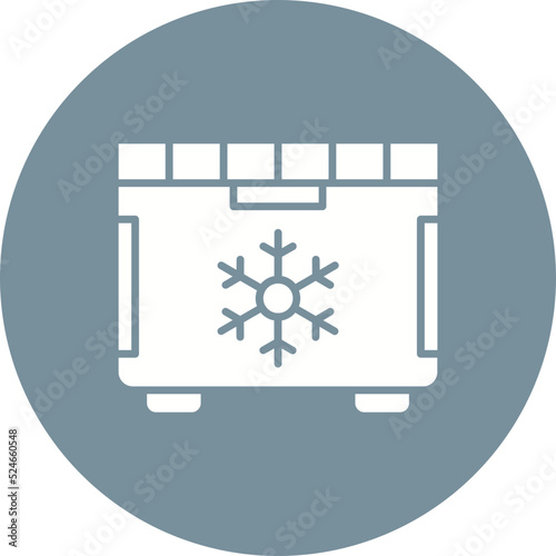 Freezer Glyph Circle Background Icon