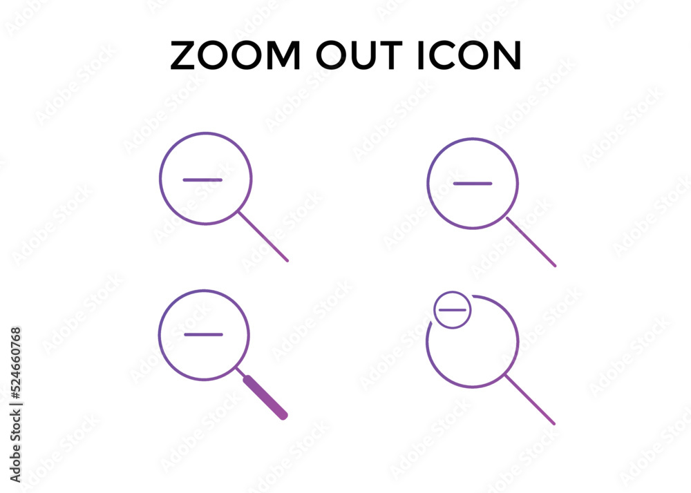 Set of zoom out icons. Magnifying glass zoom sign. Used for SEO or websites.
Set of zoom out icons. Magnifying glass zoom sign. Used for SEO or websites.