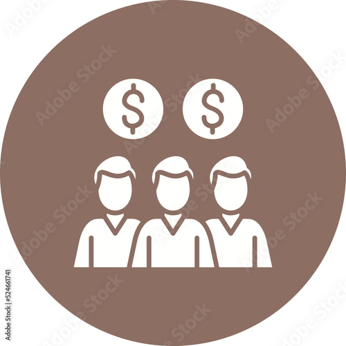 Crowdfunding Glyph Circle Background Icon