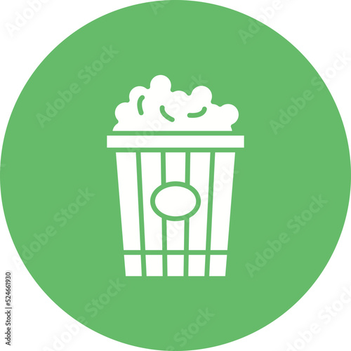 Popcorn Glyph Circle Background Icon