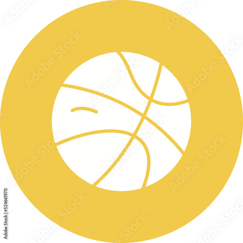 Basketball Glyph Circle Background Icon