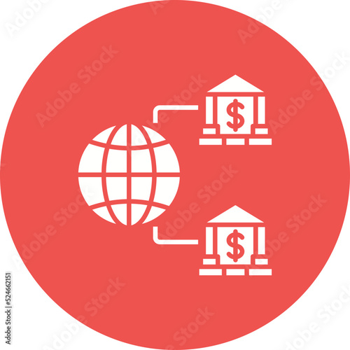 Internet Banking Glyph Circle Background Icon