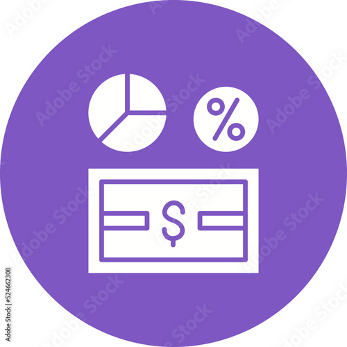 Money Margin Glyph Circle Background Icon