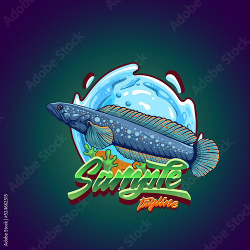 channa fish template mascot logo vector