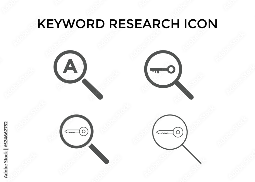 Set of keyword research icon vector illustrations. Used for SEO or websites.
Set of keyword research icon vector illustrations. Used for SEO or websites.