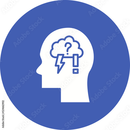Anxiety Glyph Circle Background Icon