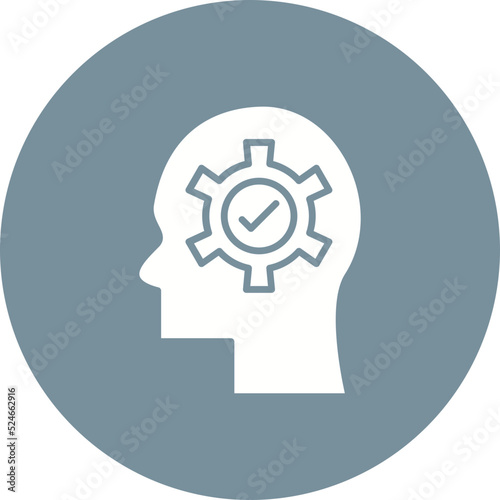 Cognitive Glyph Circle Background Icon