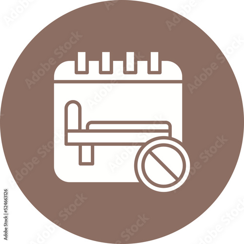 Overbooked Glyph Circle Background Icon
