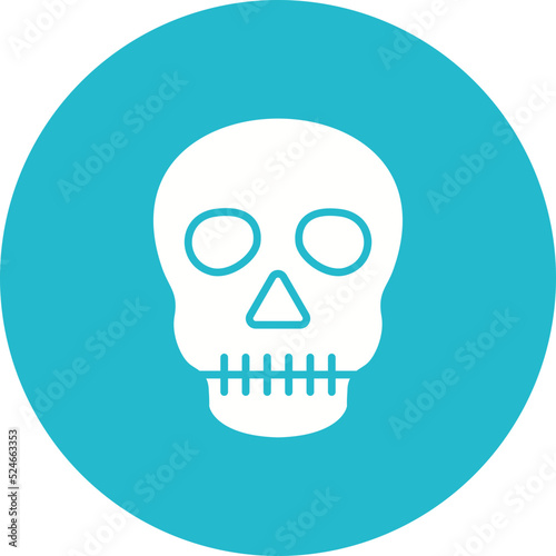 Skull Glyph Circle Background Icon