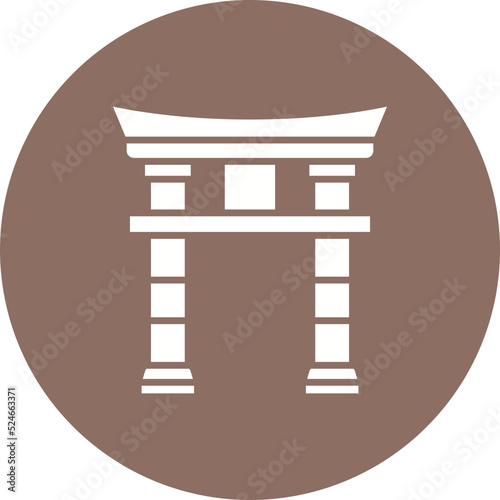 Torii Gate Glyph Circle Background Icon