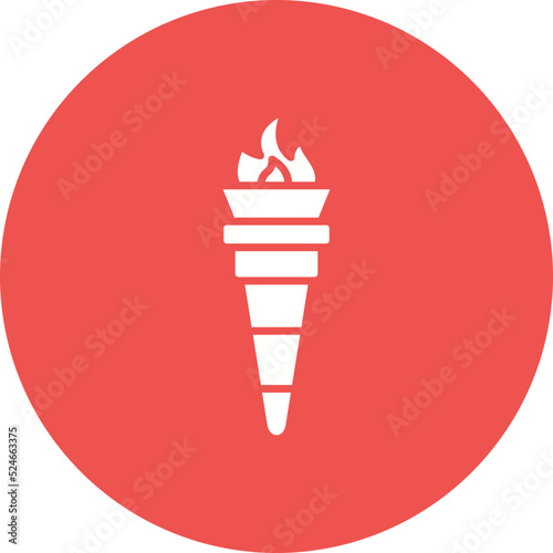 Torch Glyph Circle Background Icon
