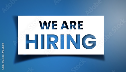 We are hiring announcement. Job vacancies announcement, Join our team. Recruitment sign. Human resources and employment. Professional career.