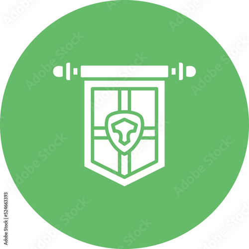 History Banner Glyph Circle Background Icon
