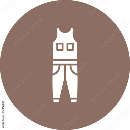 Coverall Clothes Glyph Circle Background Icon