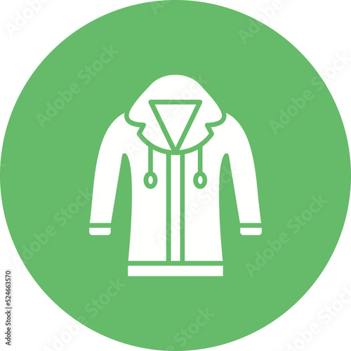 Hoodie Glyph Circle Background Icon