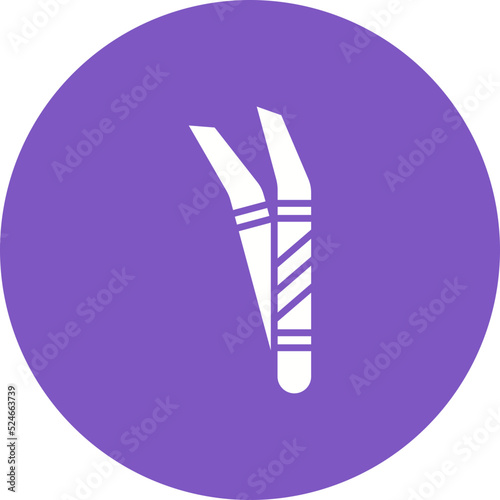 Tweezers Glyph Circle Background Icon