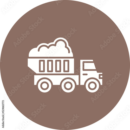 Dump Truck Glyph Circle Background Icon