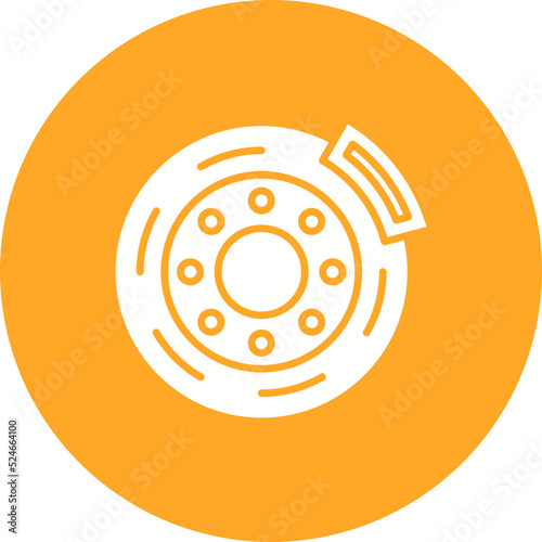 Brake Disc Glyph Circle Background Icon