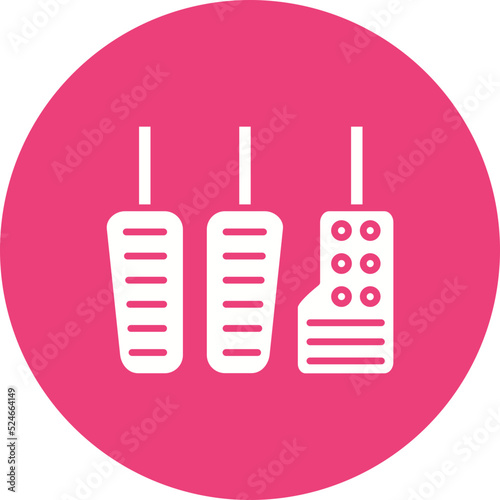 Pedals Glyph Circle Background Icon