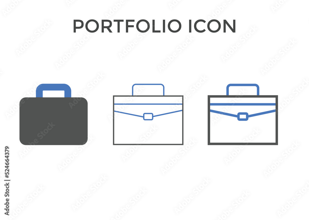 Set of portfolio icons. Bag or baggage icon. Concept for web design
Set of portfolio icons. Bag or baggage icon. Concept for web design