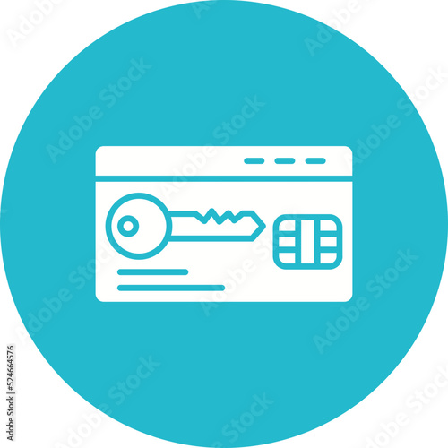 Keycard Glyph Circle Background Icon
