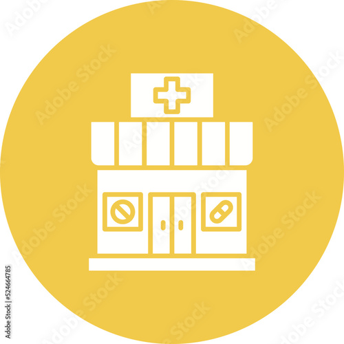 Pharmacy Glyph Circle Background Icon