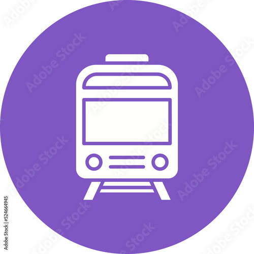 Train Glyph Circle Background Icon