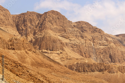 Mountains and rocks in the Judean Desert in the territory of Israel.