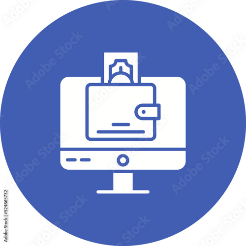 Digital Wallet Glyph Circle Background Icon