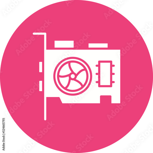 Vga Card Glyph Circle Background Icon