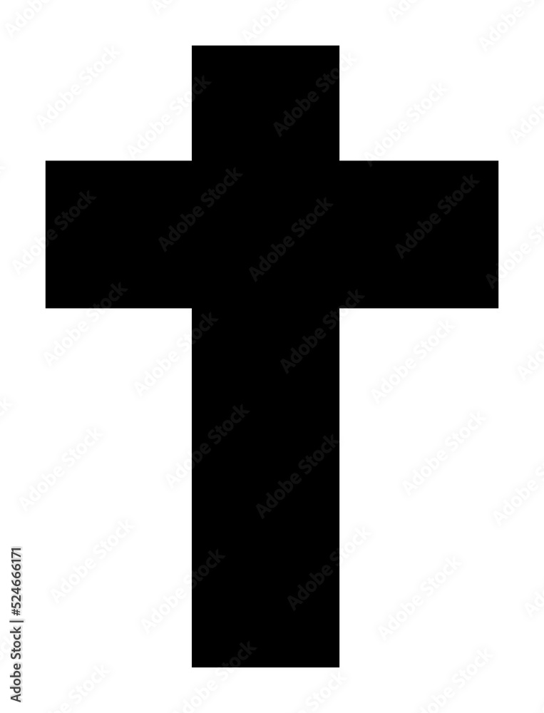 black and white cross icon decoration