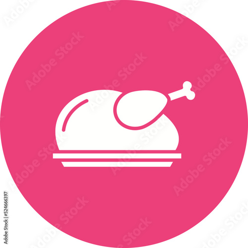 Turkey Glyph Circle Background Icon